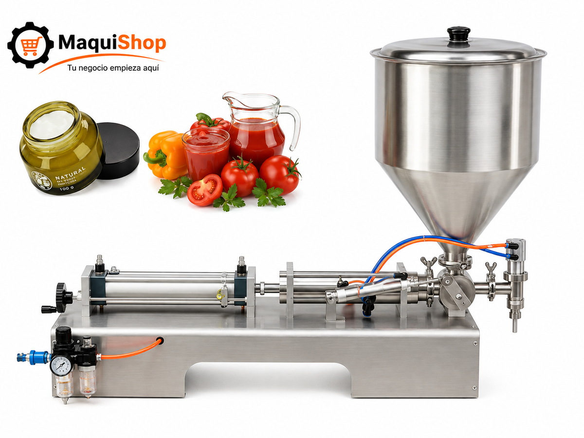 LEV116 LLENADORA SEMIAUTOMATICA  PARA VISCOSOS CON TOLVA DE 100 A 1000ML