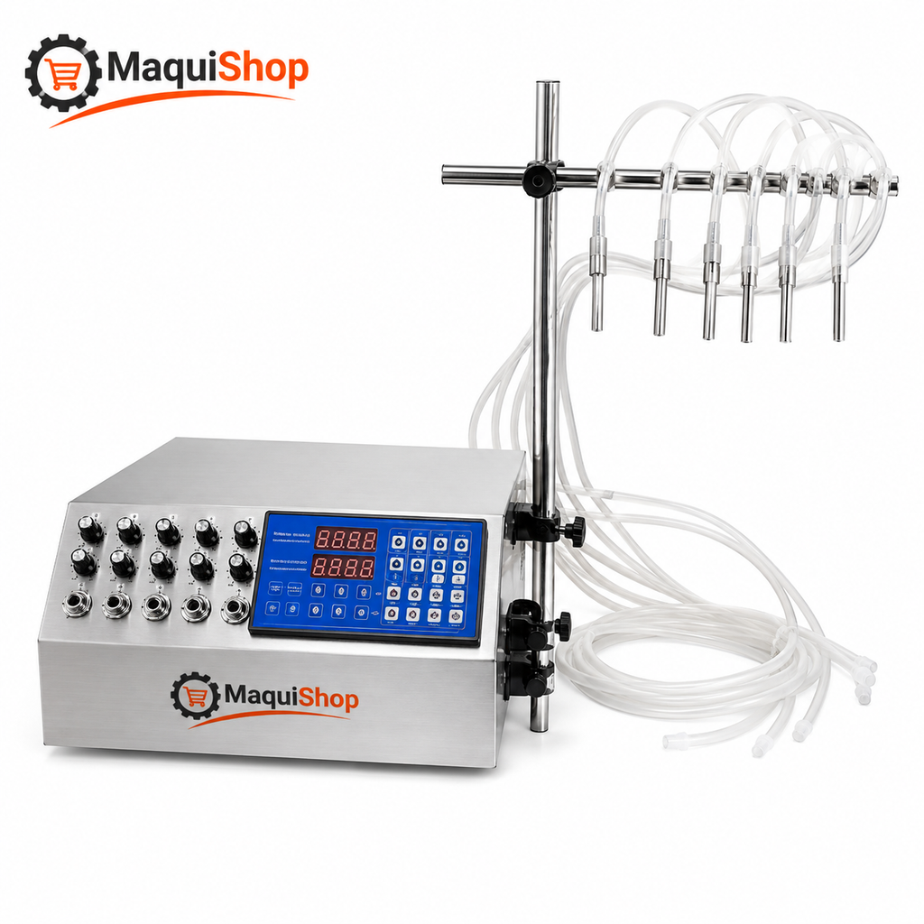LEL108 LLENADORA DE LÍQUIDOS DIGITAL DE 5 A 4000ML CON 6 BOQUILLAS