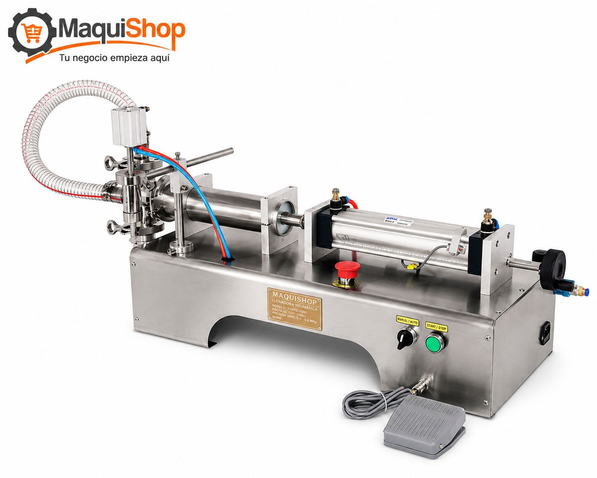 LEL115 LLENADORA ENVASADORA SEMIAUTOMÁTICA DE LÍQUIDOS Y VISCOSOS POR SUCCIÓN DE 100 A 1000ML