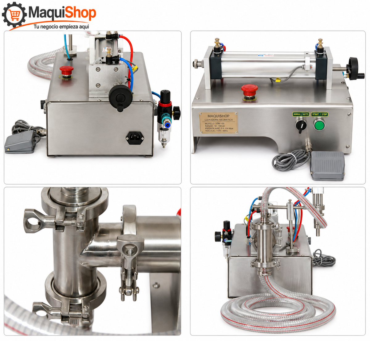 LEL115 LLENADORA ENVASADORA SEMIAUTOMÁTICA DE LÍQUIDOS Y VISCOSOS POR SUCCIÓN DE 100 A 1000ML