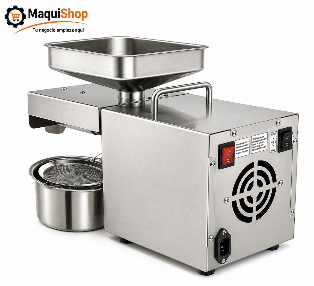 PRE105 PRENSA DE EXTRACCION DE ACEITE, PARA SEMILLAS, GRANOS, COCO, ETC. SEMIAUTOMATICA DE 2 A 3KG/H