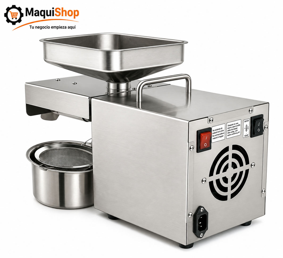 PRE105 PRENSA DE EXTRACCION DE ACEITE, PARA SEMILLAS, GRANOS, COCO, ETC. SEMIAUTOMATICA DE 2 A 3KG/H