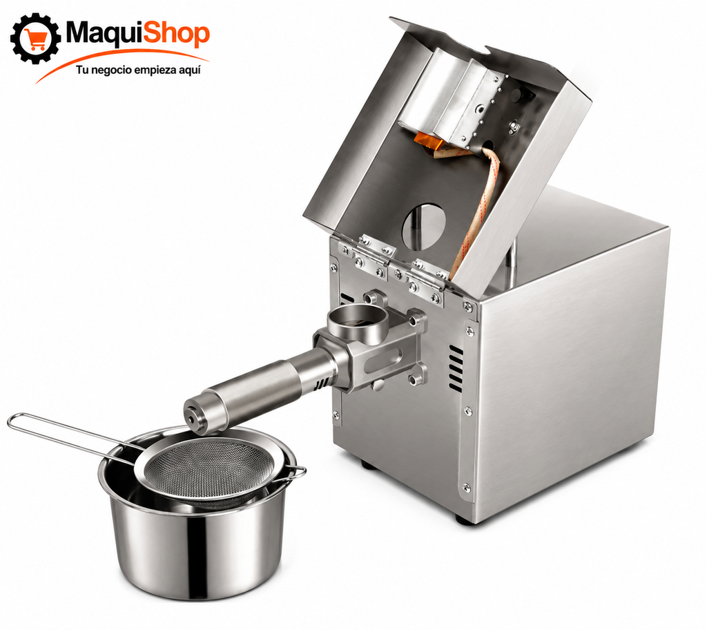PRE105 PRENSA DE EXTRACCION DE ACEITE, PARA SEMILLAS, GRANOS, COCO, ETC. SEMIAUTOMATICA DE 2 A 3KG/H
