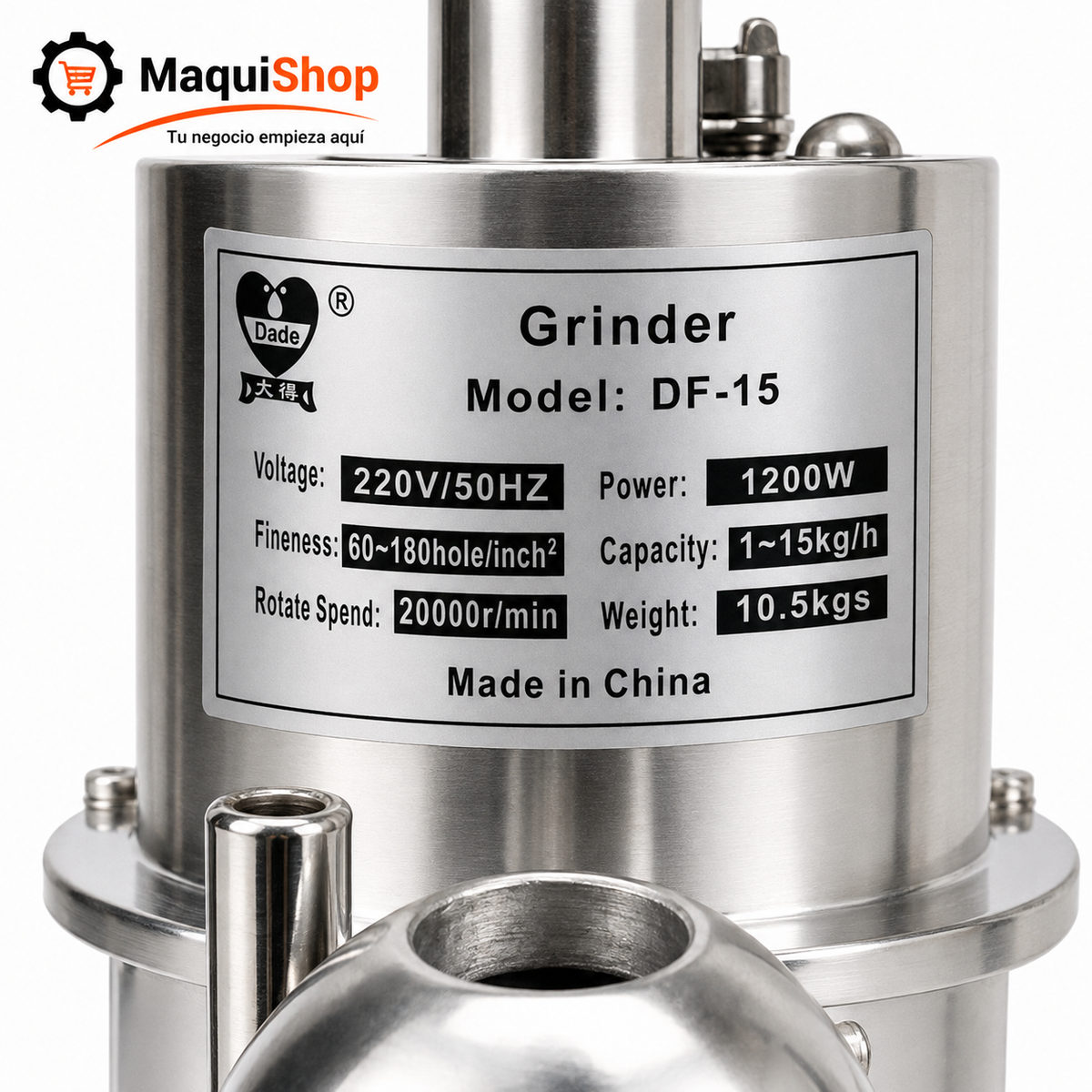 MOL100 MOLINO PULVERIZADOR DE ALIMENTACIÓN CONTINUA DE 8 A 15 KG/H