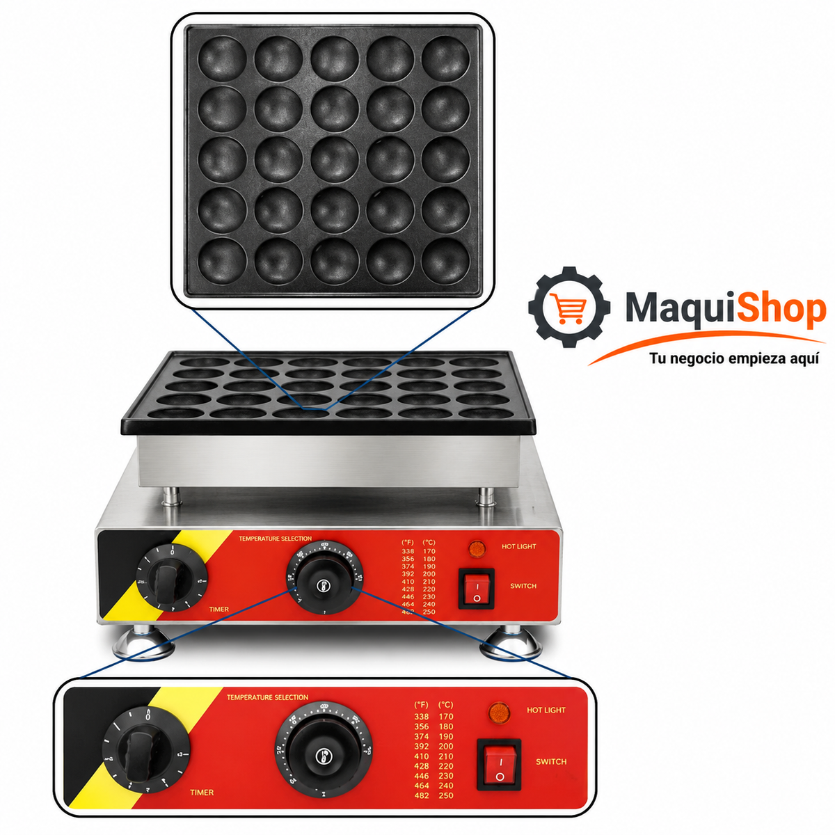 REP173 MAQUINA DE MINI HOT CAKES 25PZA