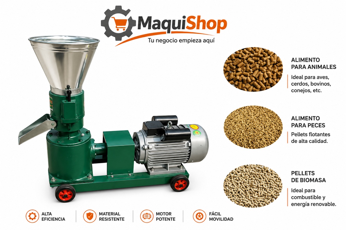PEL101 MÁQUINA PELETIZADORA PARA LA ELABORACIÓN DE ALIMENTOS PARA ANIMALES