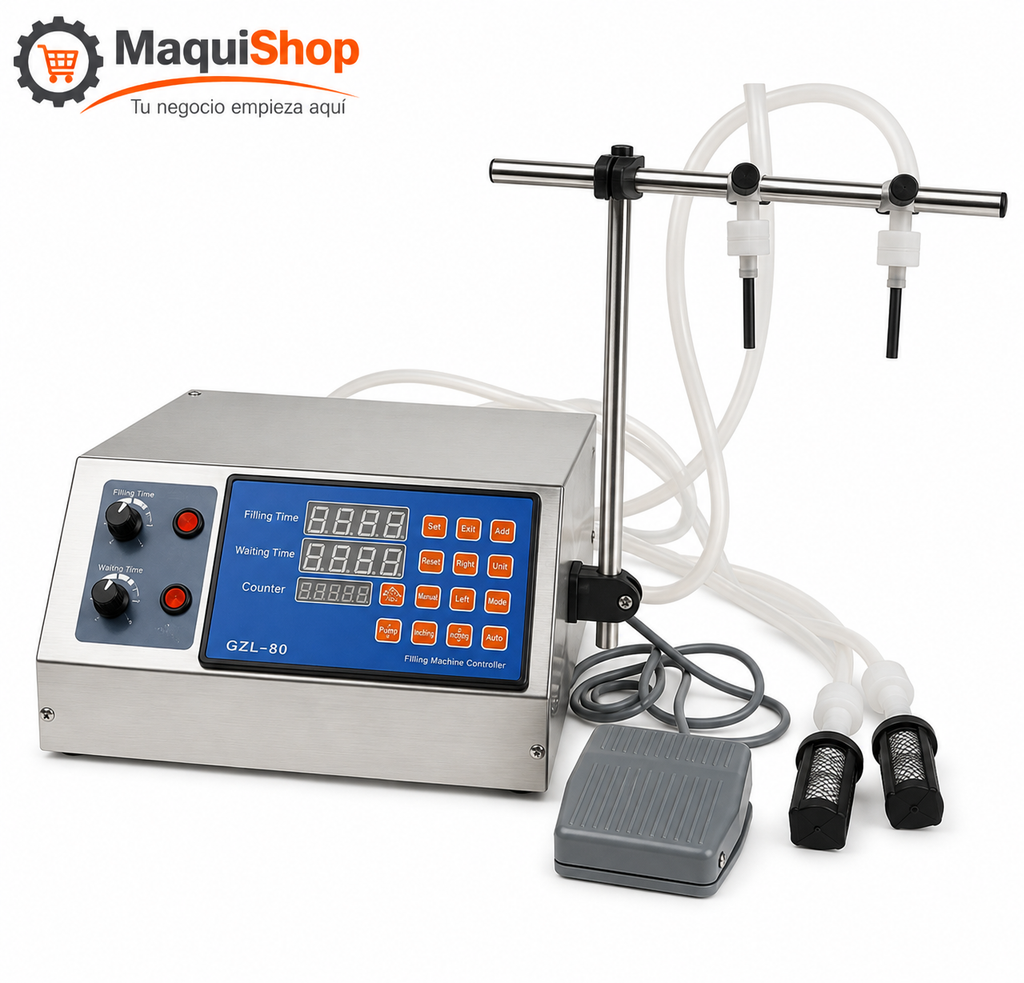 LEL107 LLENADORA DE LÍQUIDOS DIGITAL DE 5 A 4000ML CON 4 BOQUILLAS