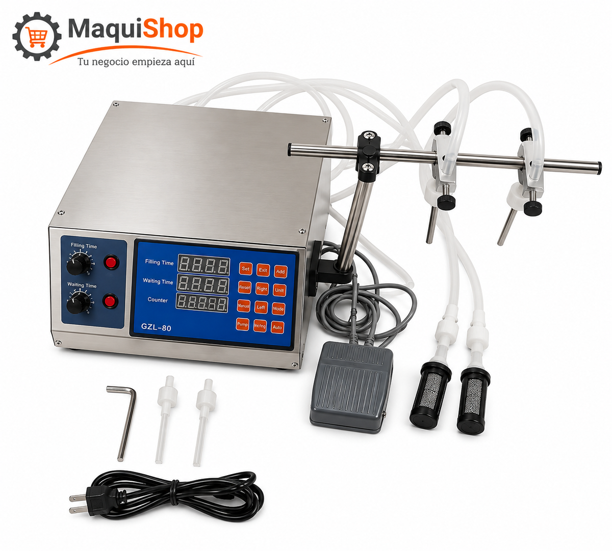 LEL107 LLENADORA DE LÍQUIDOS DIGITAL DE 5 A 4000ML CON 4 BOQUILLAS